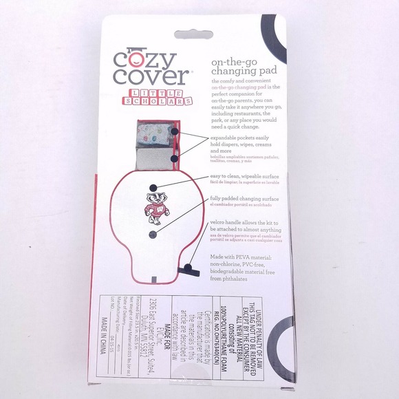 University of Wisconsin Madison Cozy Cover On The Go Changing Pad Cushioned - Picture 5 of 6